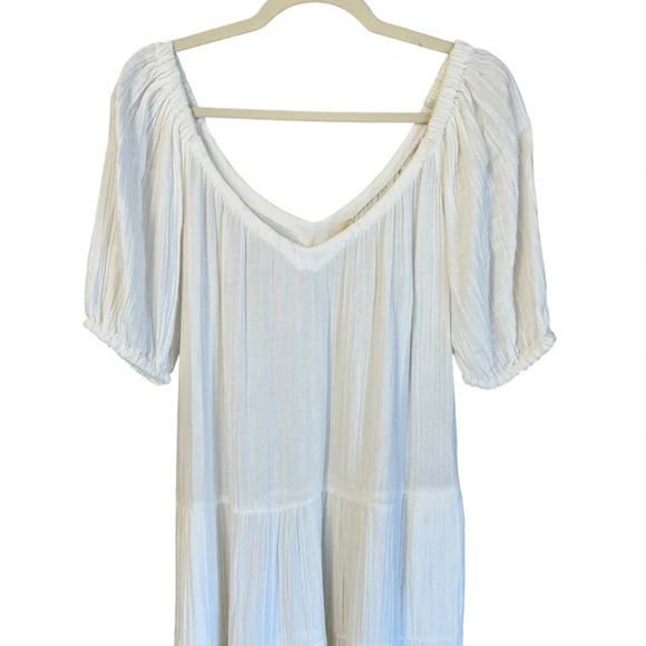 La Vie Rebecca Taylor Puff Sleeve Cotton Gauze Mini Dress White XS Feminine Chic - Picture 2 of 6